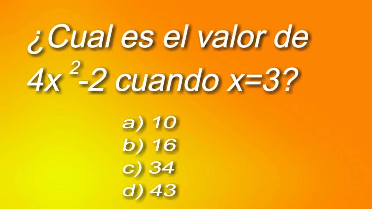 Calcula el resultado de la expresión 4x2-2 con x=3