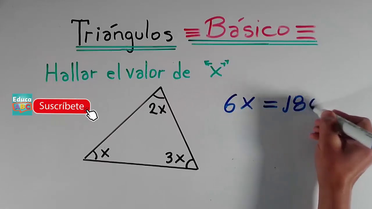 Calcula la suma de los ángulos de un triángulo