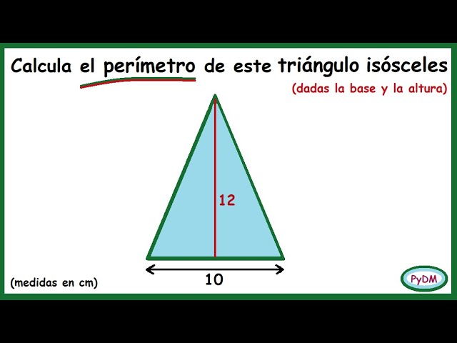 Cálculo del perímetro de un triángulo isósceles