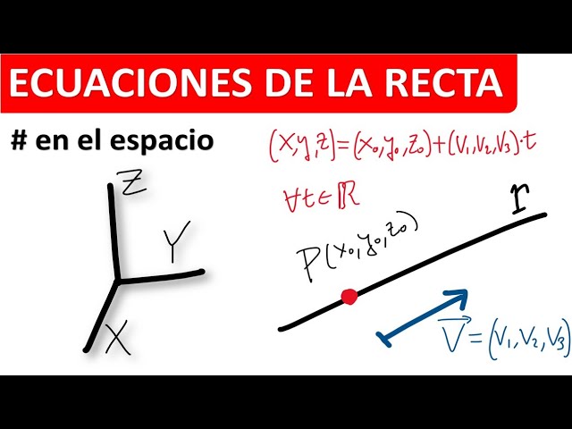 Cómo calcular la ecuación de una recta en el espacio