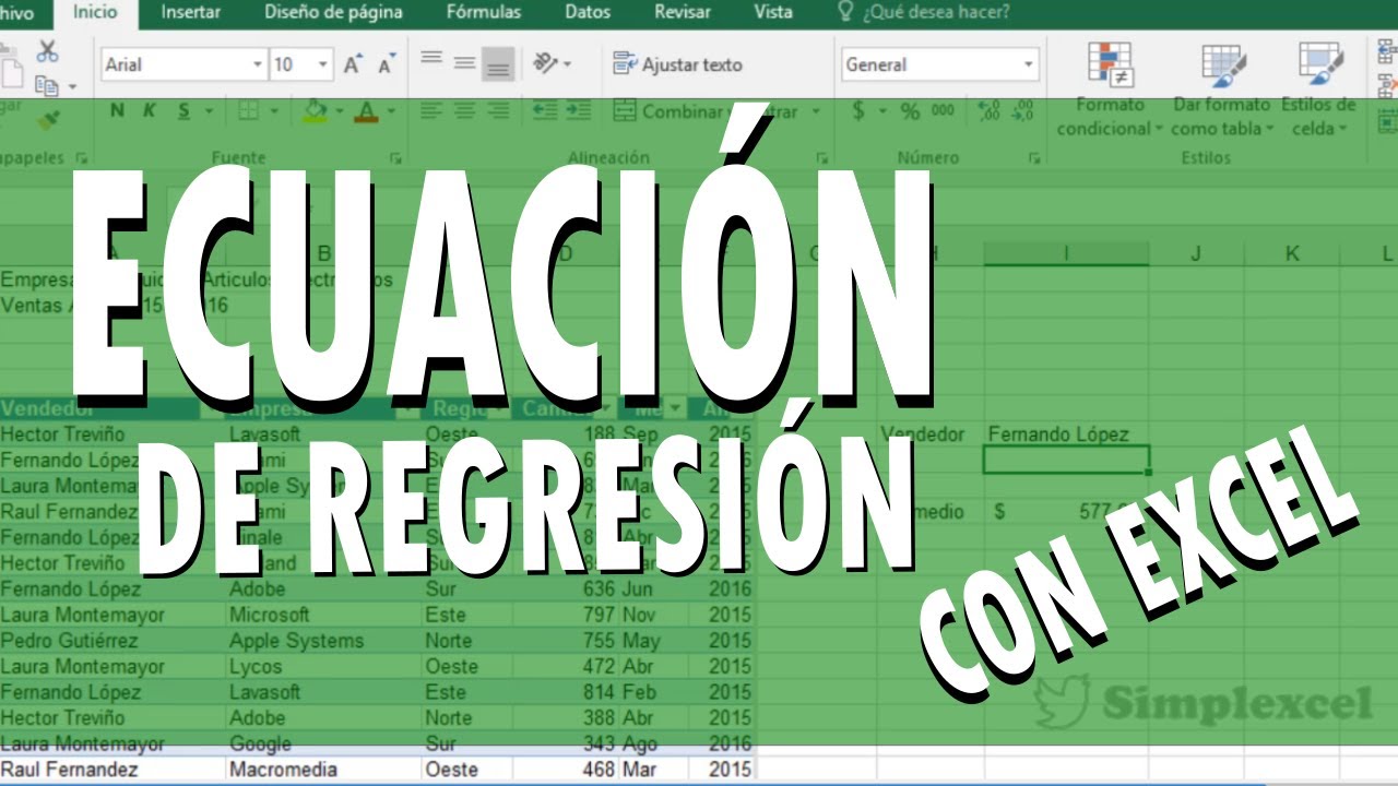 Determinación de la ecuación de regresión mediante análisis estadístico
