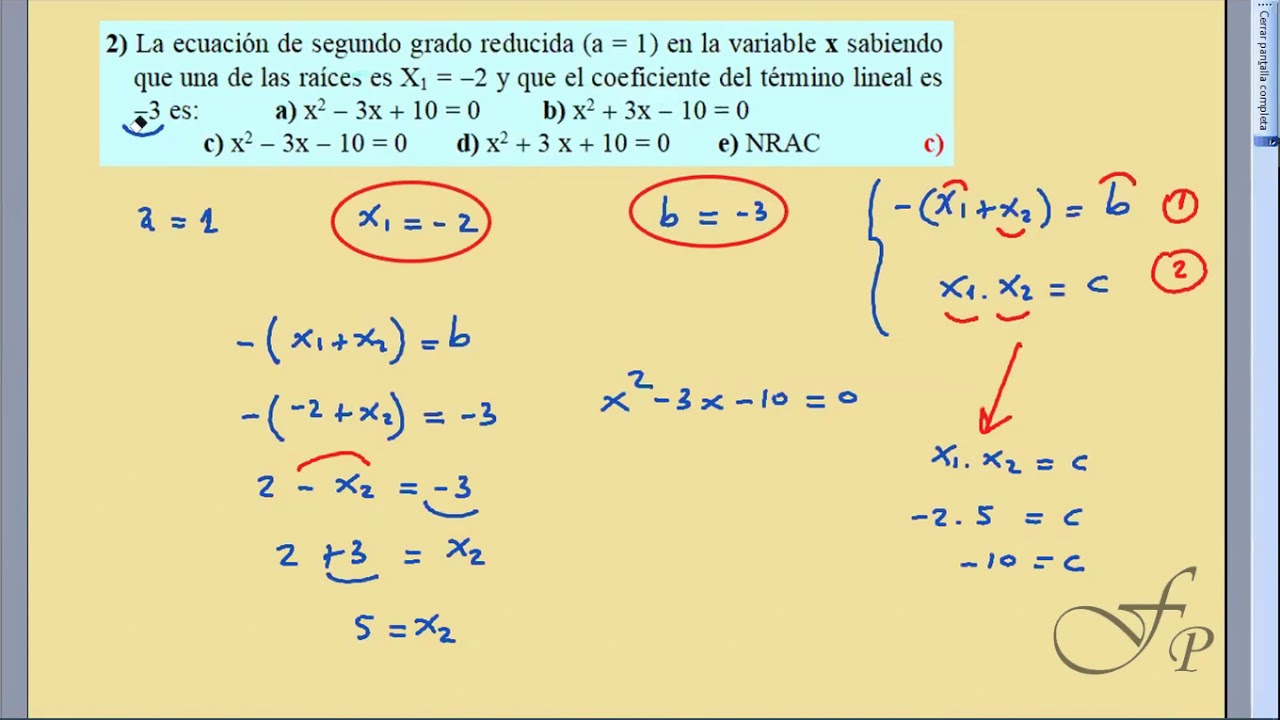 Ecuación cuadrática con coeficientes lineales
