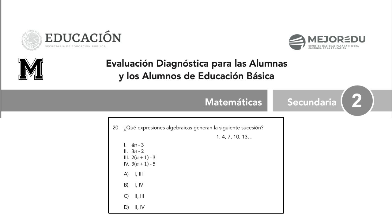 Expresiones algebraicas que generan la siguiente sucesión