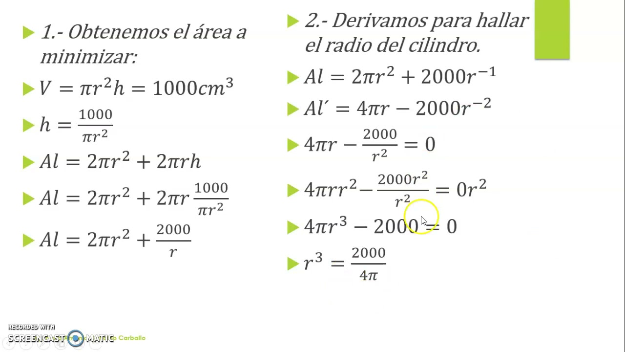 Forma de una lata de aceite: cilindro con fondo plano en la base