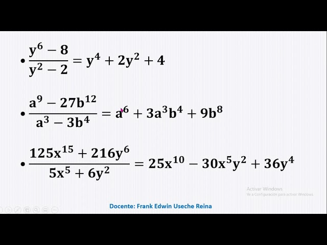 Calcula el cociente de la suma y diferencia de dos cantidades