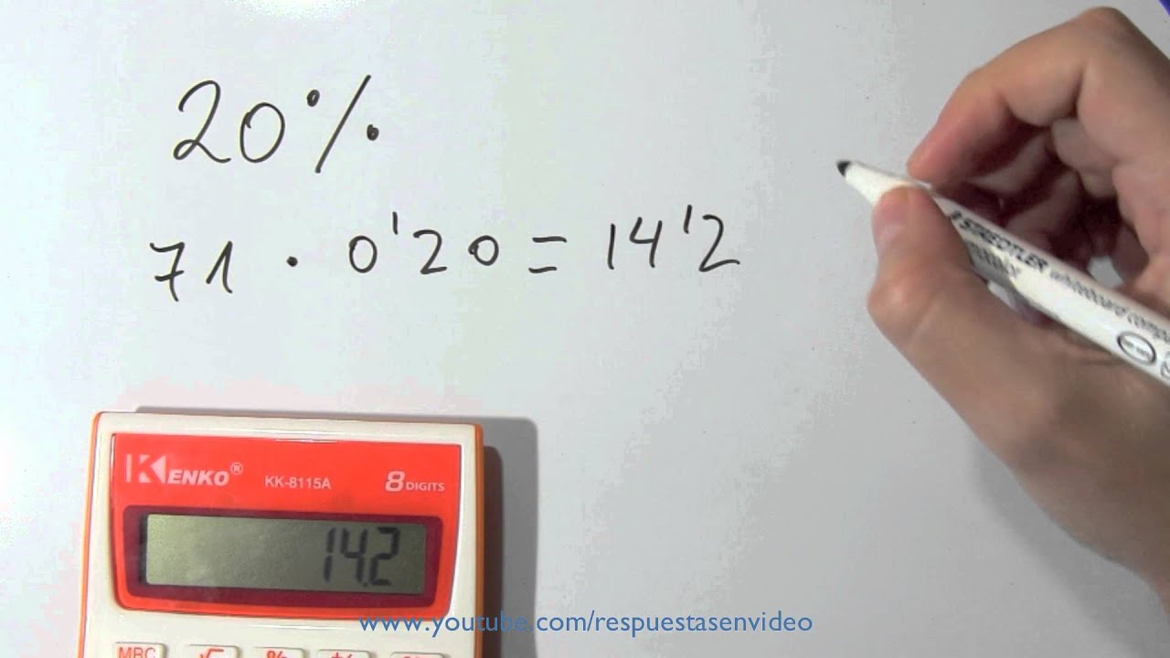 Calcula el valor del 20 por ciento