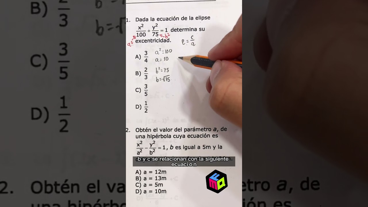Cálculo de la excentricidad de una elipse: guía paso a paso