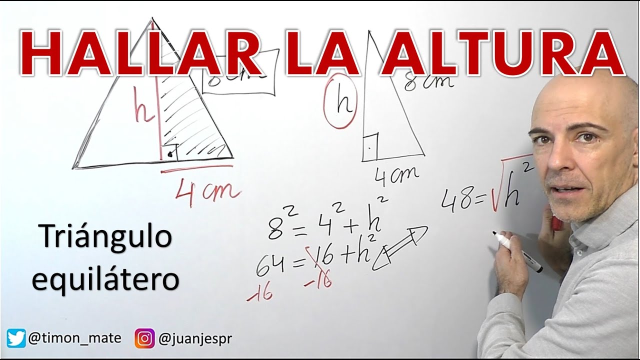 Cómo calcular la altura de un triángulo equilátero con un lado de 6 cm