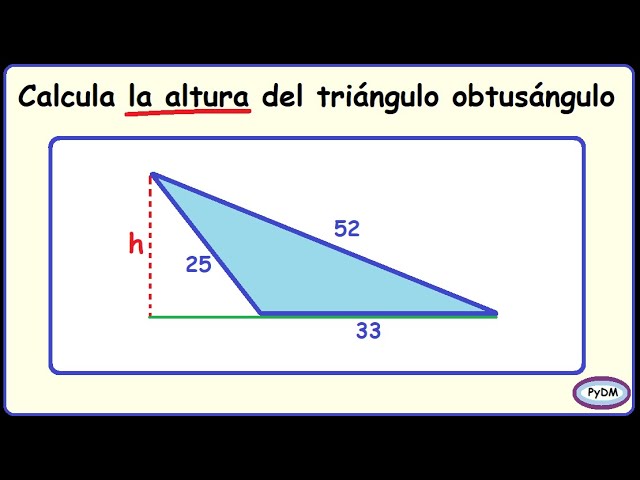 Cómo calcular la altura de un triángulo obtusángulo