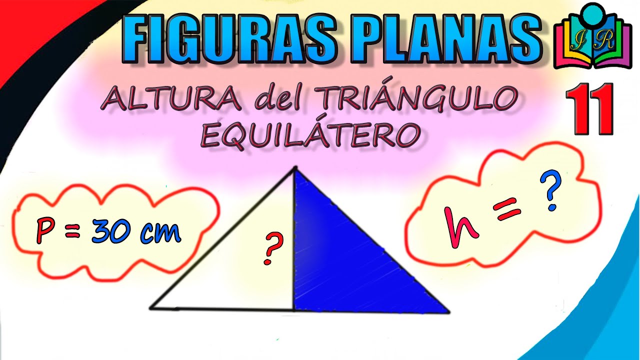 Cómo calcular la altura y el área de un triángulo equilátero con un perímetro de 90 cm