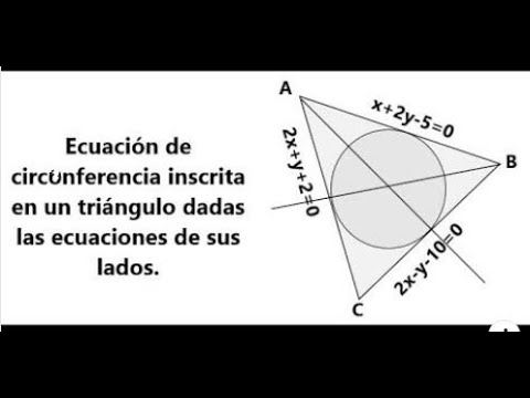 Cómo encontrar la ecuación de la circunferencia inscrita en un triángulo