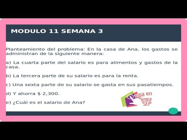 Módulo 11: Ecuaciones lineales y resolución de problemas