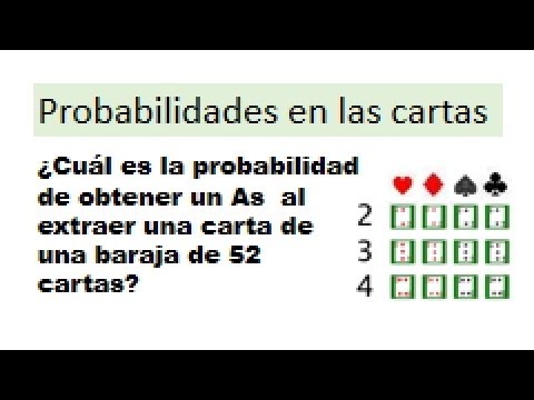 Probabilidad de obtener un as de una baraja estándar de 52 cartas