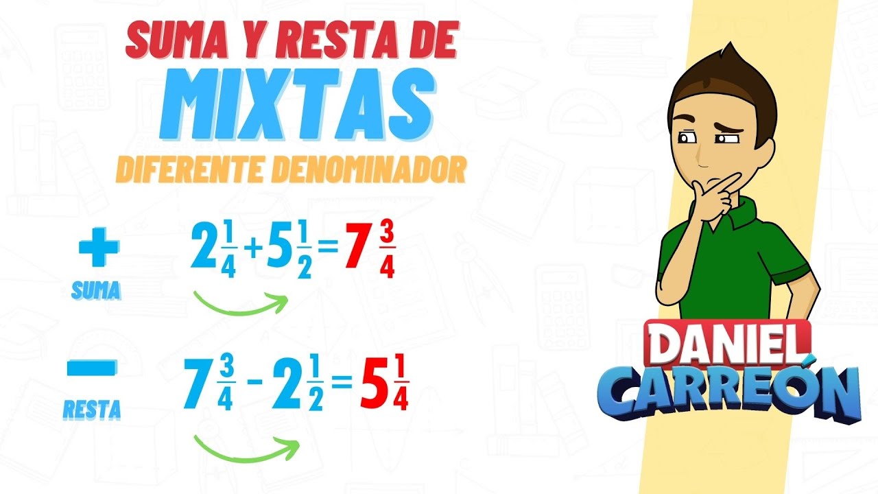 Suma y resta de fracciones mixtas: 4 1/5 - 6/7 + 2 1/3