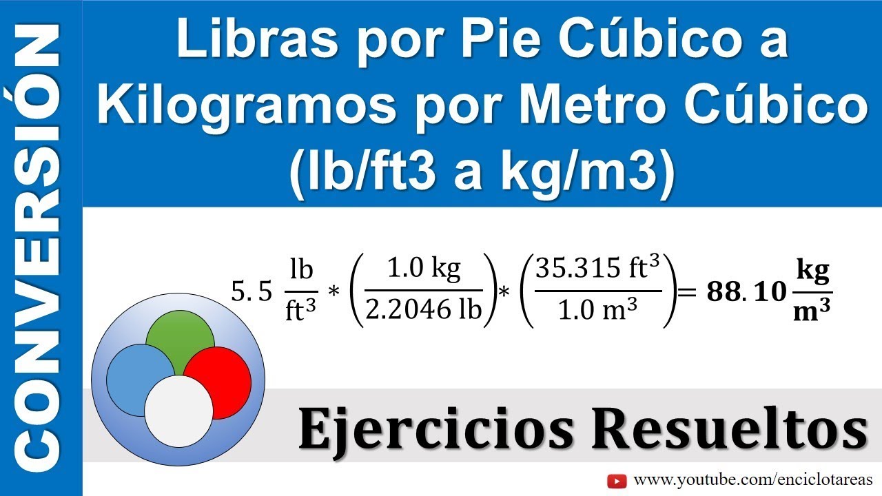 Convertir de libras por pie cúbico a kilogramos por metro cúbico
