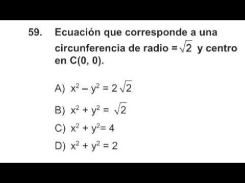 Ecuación de la circunferencia con radio raíz de 2