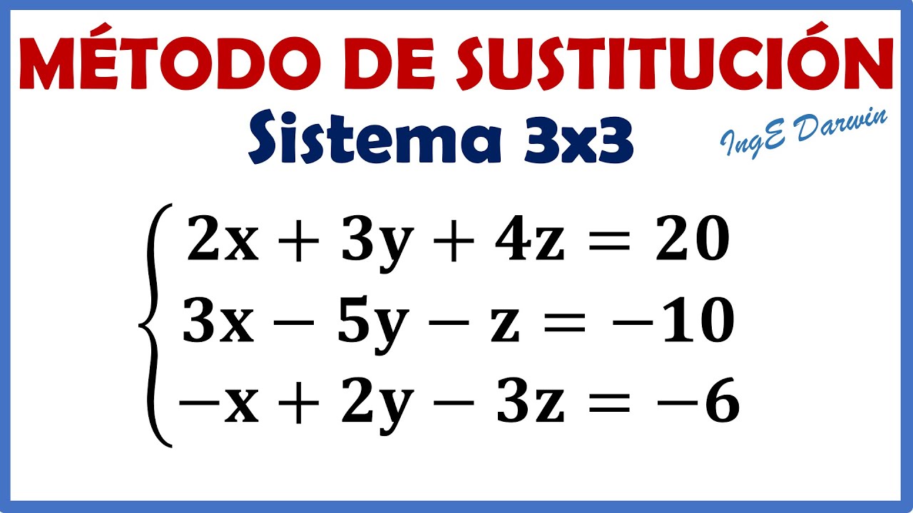 Ejemplos de resolución de sistemas de ecuaciones 3x3 por sustitución