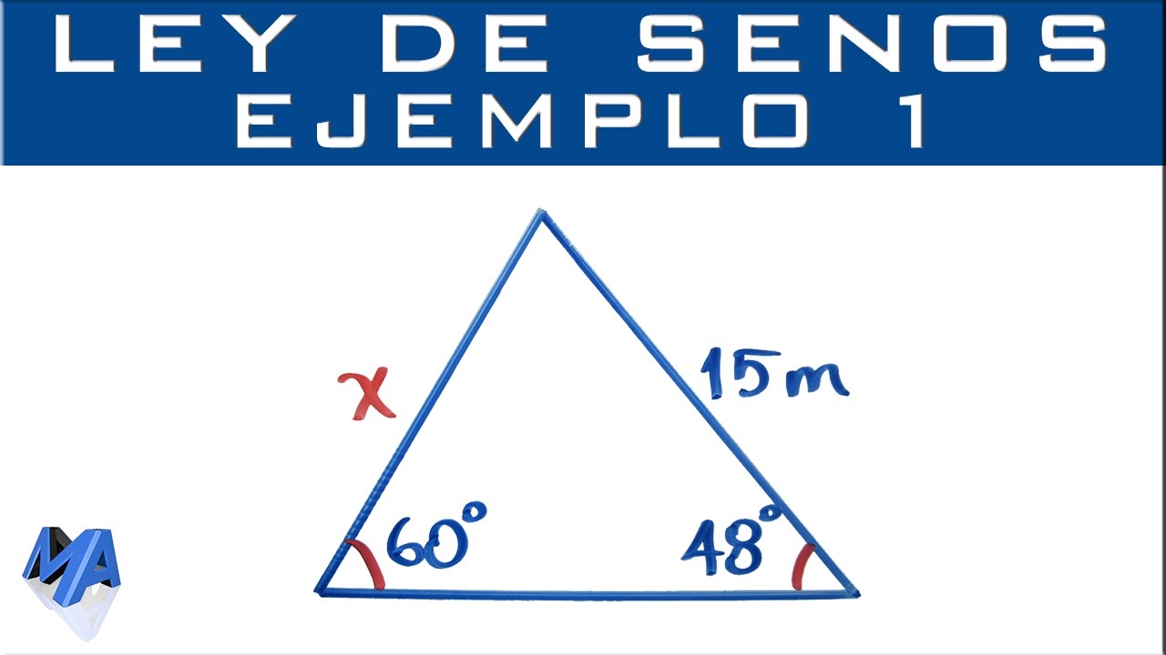Fórmula matemática para calcular un lado con dos ángulos usando la ley de senos