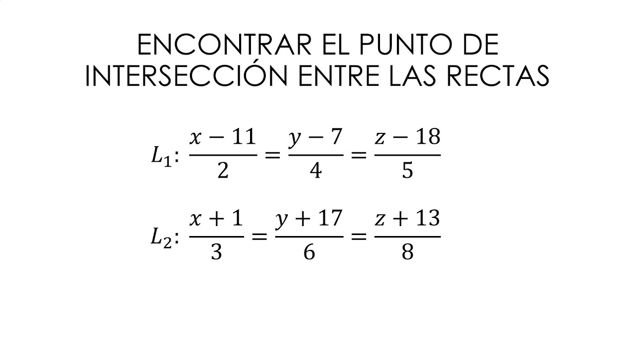 Intersección de dos rectas en un plano no paralelas