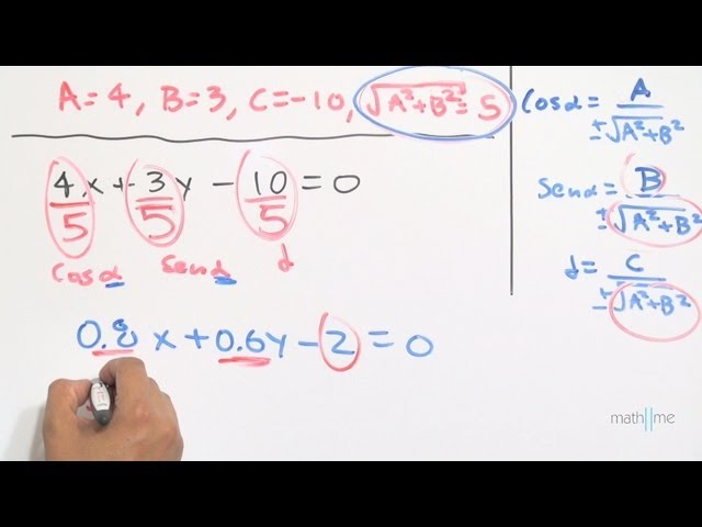 Proceso de conversión de la forma general a la forma normal de una recta
