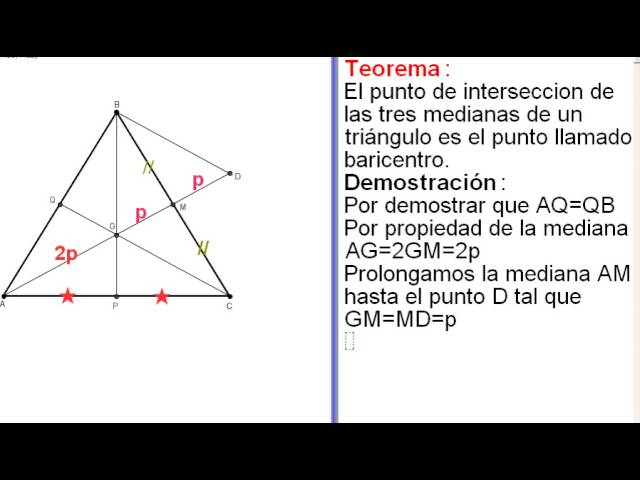 Punto de intersección de las tres medianas