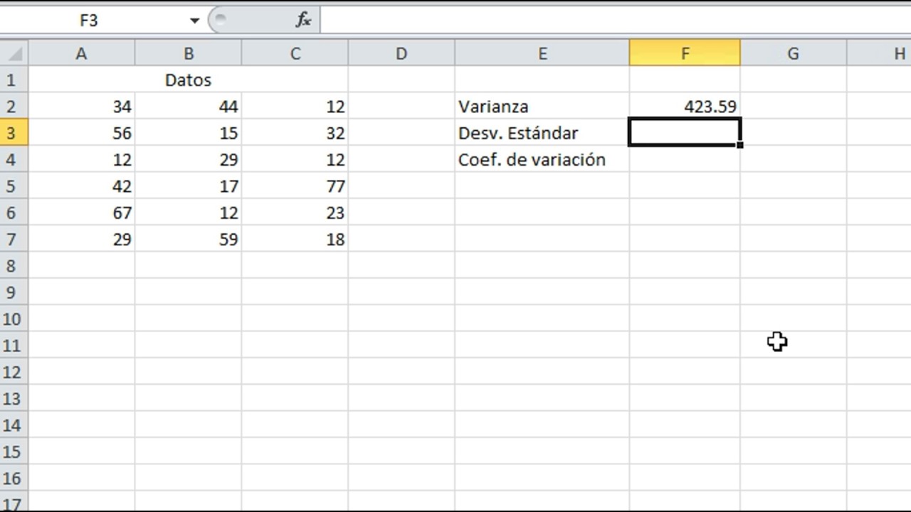 Cómo calcular el coeficiente de variación utilizando Excel