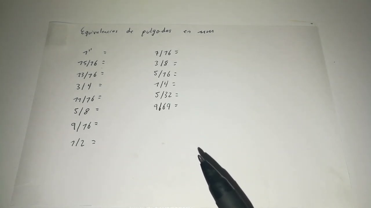 Cómo calcular la equivalencia entre 5/16 y 3/8