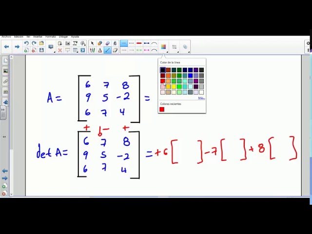 Definición precisa del determinante de una matriz de 2.6
