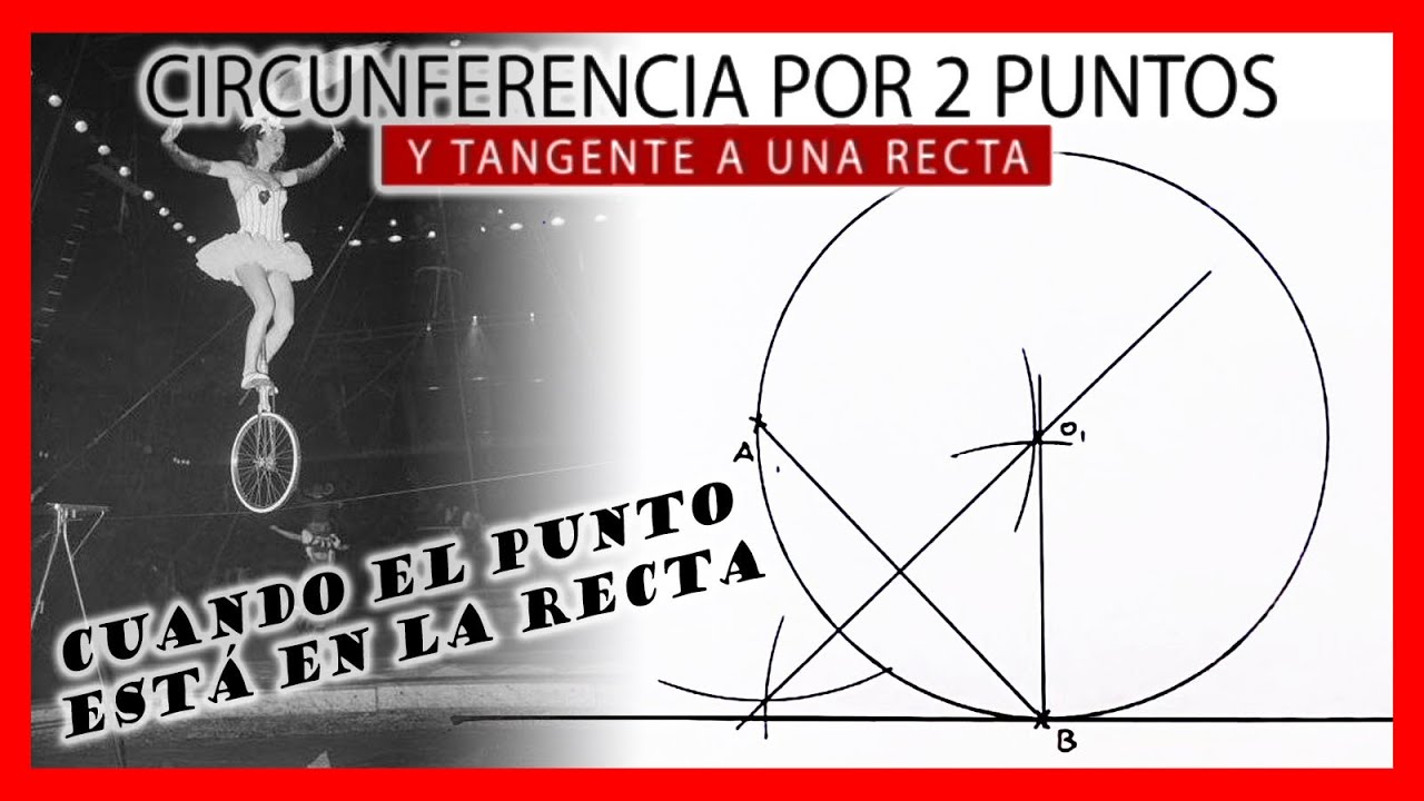 Ecuación de la circunferencia tangente a una recta y que pasa por dos puntos