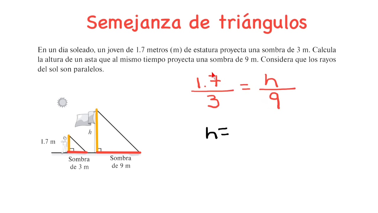 Triángulos con ángulos iguales y lados proporcionales