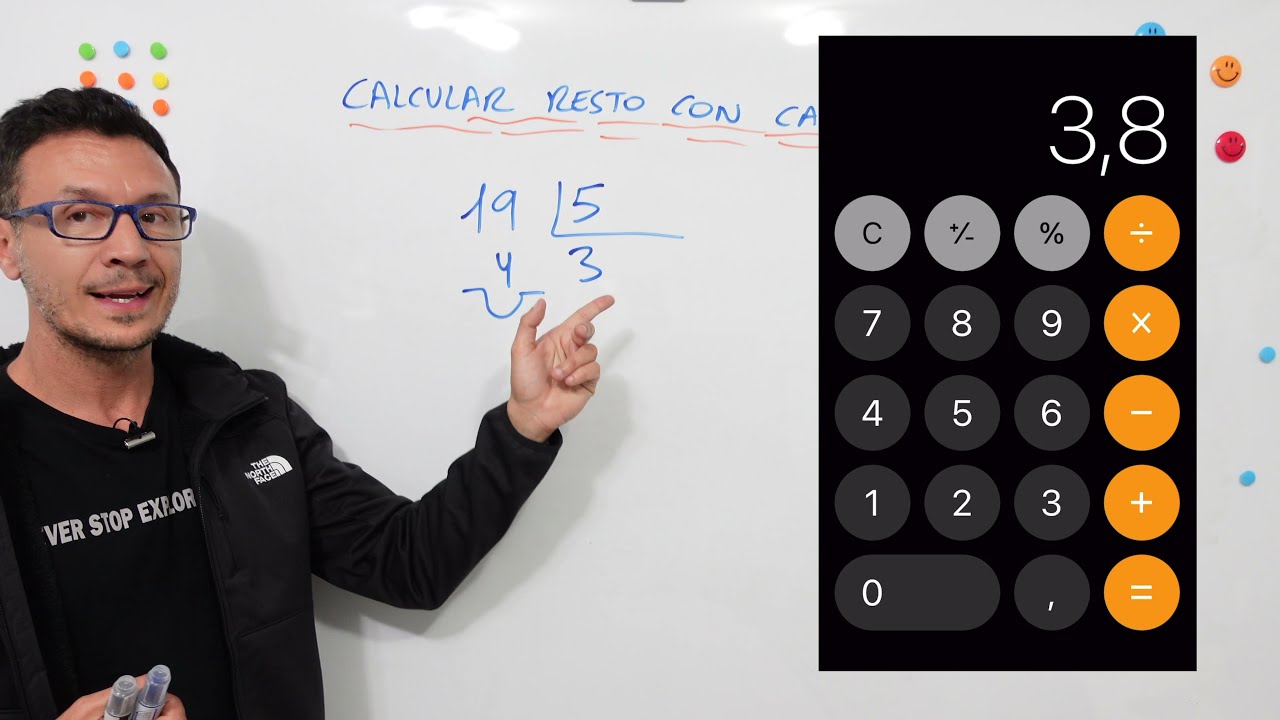 Cómo calcular el residuo de una división en una calculadora