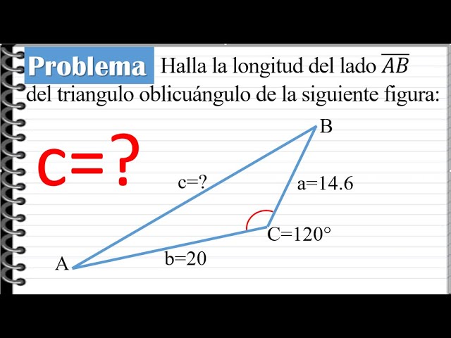Cómo calcular el valor del lado c en un triángulo oblicuángulo