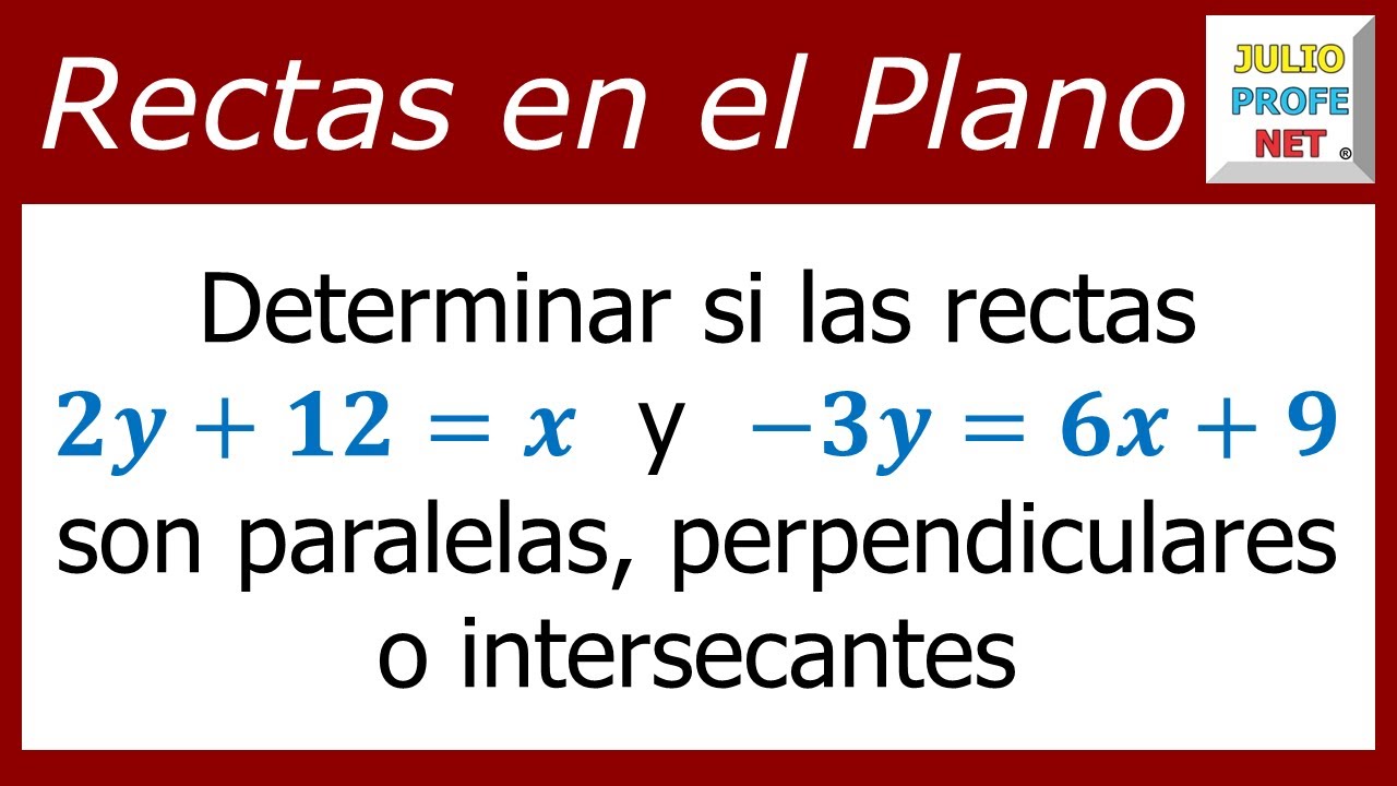 Determinando si dos rectas son paralelas a través de sus pendientes