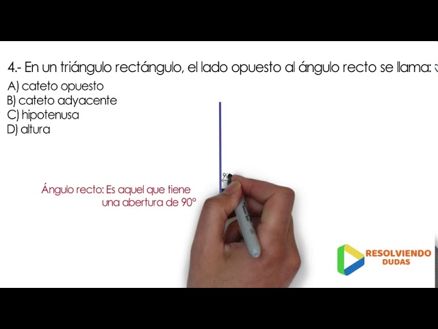 El término utilizado para referirse al lado opuesto al ángulo recto en un triángulo rectángulo