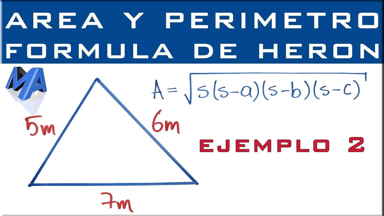 Fórmula matemática para calcular el área de un triángulo según Herón