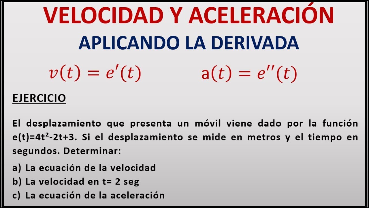 Utilidades de la derivada en el análisis de velocidad y aceleración