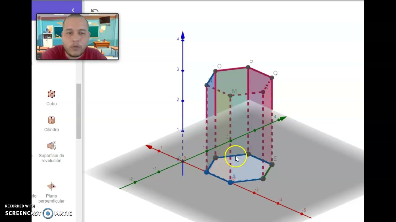 Calcula el número de aristas de un prisma hexagonal
