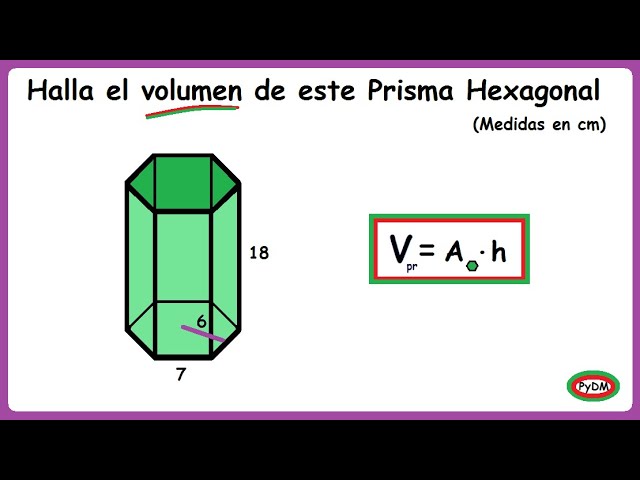 Cálculo del volumen de un prisma hexagonal con apotema