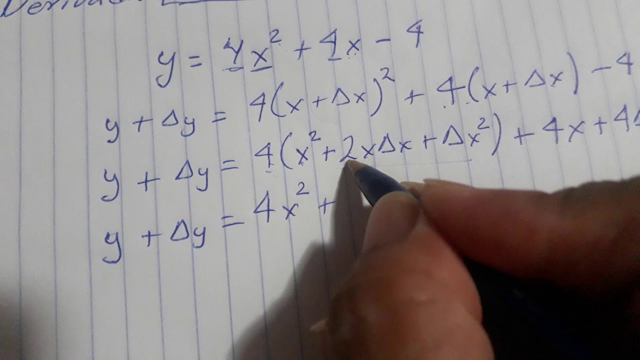 Cómo calcular derivadas utilizando el método de los 4 pasos