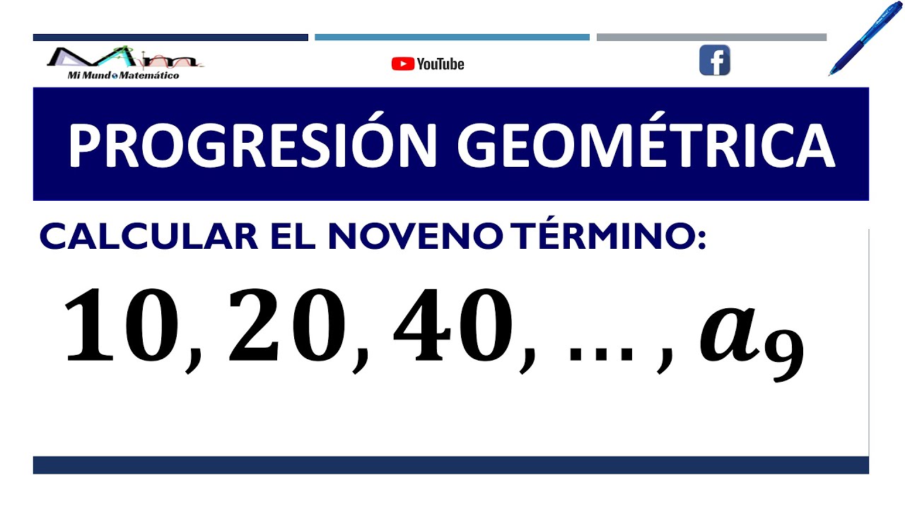 Encuentra el noveno término de una progresión geométrica alternante