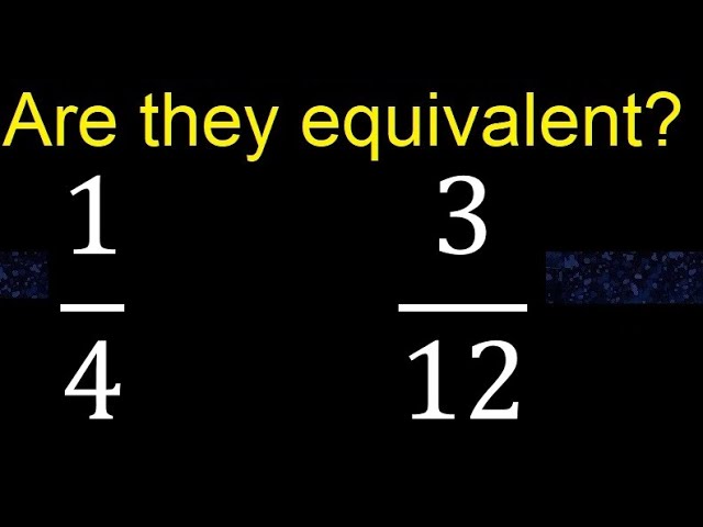La equivalencia entre 1 3/12 y 3/4