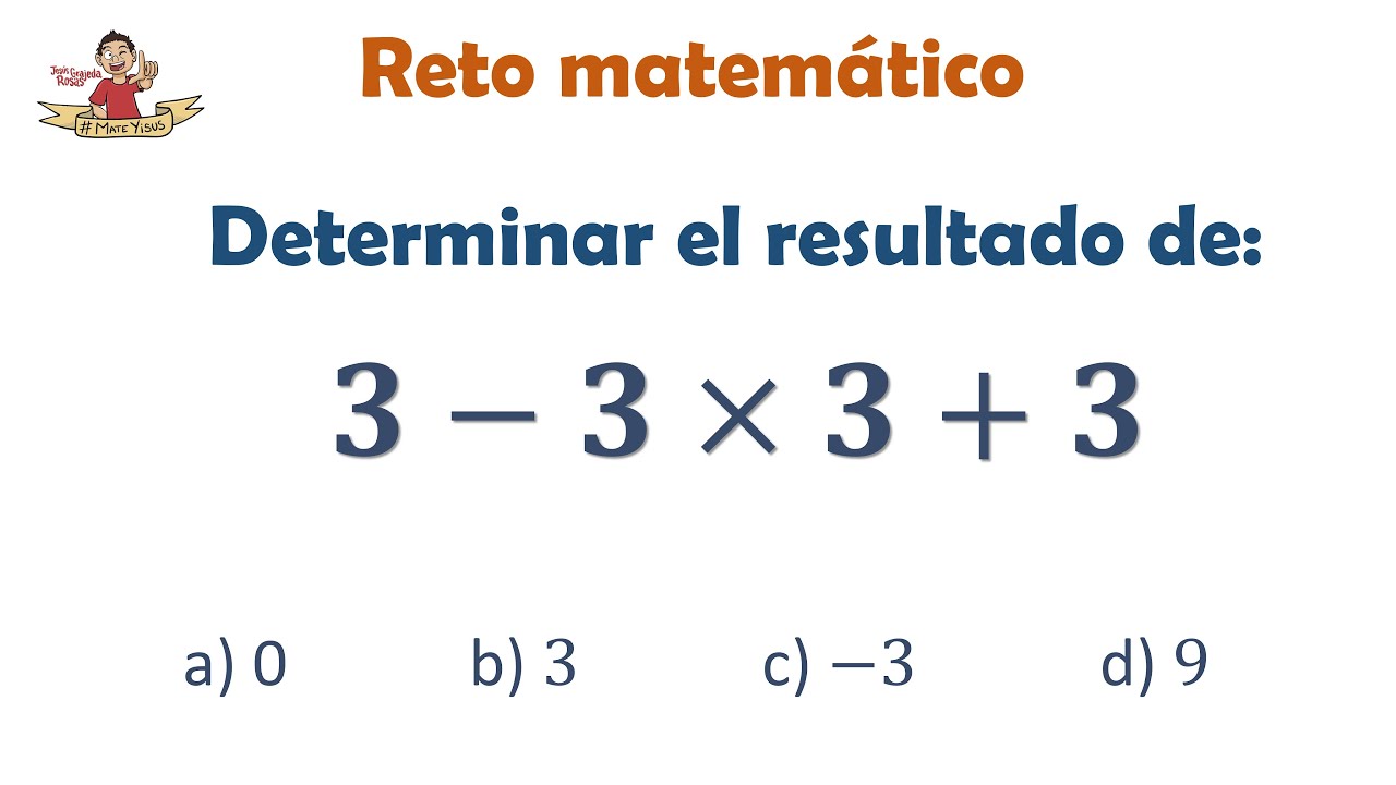 Resultado de la operación matemática 3+3*3+3