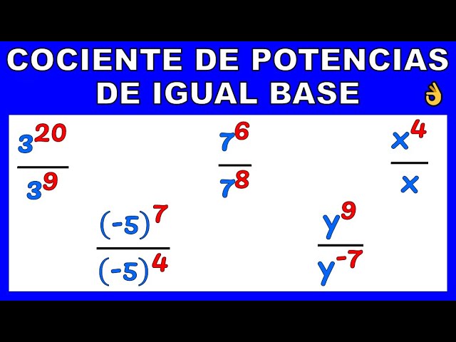 Cociente de potencias: 28 dividido por 24