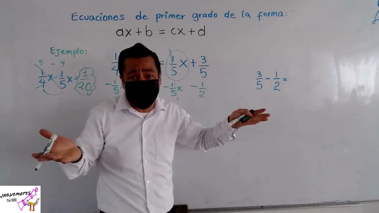 Ecuaciones con fracciones de la forma ax+b=cx+d