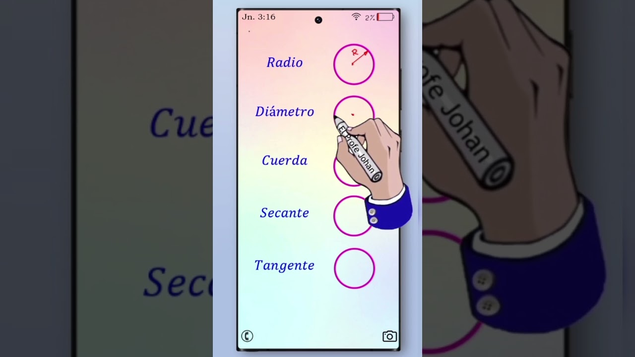 La trayectoria que forma una circunferencia