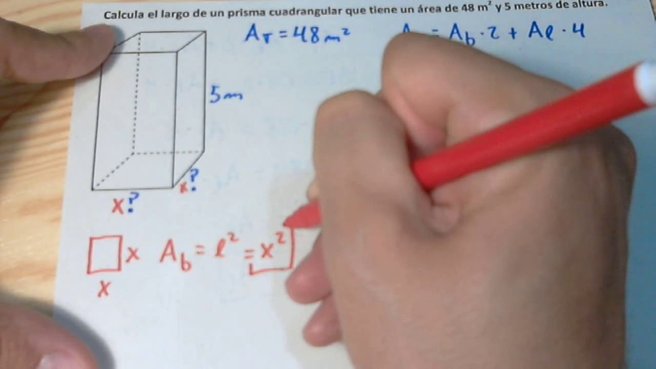 Método para calcular la altura de un prisma cuadrangular