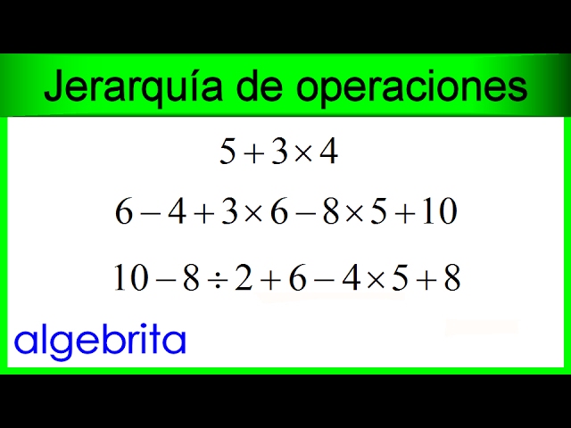 Orden de resolución de operaciones matemáticas: suma resta multiplicación o división